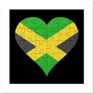 Jamaican Jigsaw Puzzle Heart Design - Gift for Jamaican With Jamaica Roots Posters and Art